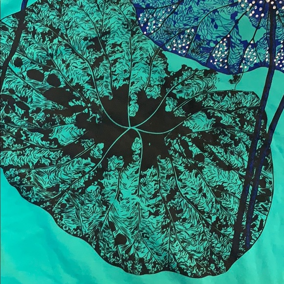Turquoise Women’s Floral Blouse/Top - Picture 3 of 8